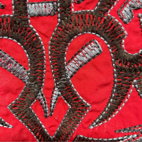 Red Ranch Western Shirt Embroidered Rodeo Bull Riding Snap Buttons Large Cowboy - Picture 9 of 10